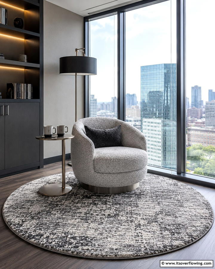 Round Rugs for Unique Office Layouts - 25 Office Rug Ideas to Transform Your Workspace