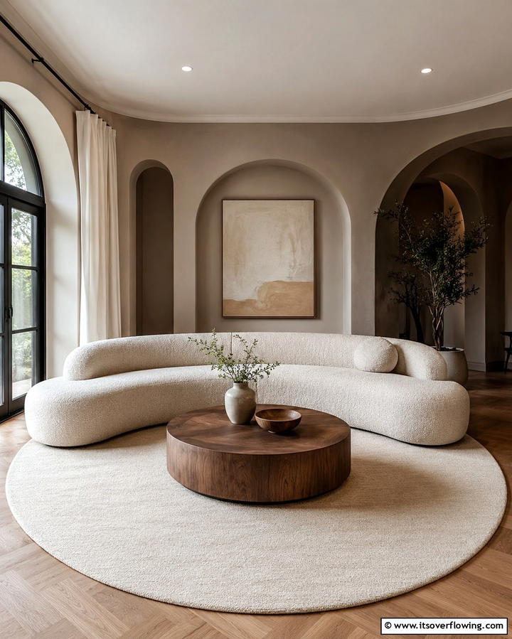 Round Rugs for Unique Shapes - 30 Living Room Rug Ideas to Define Your Space Stylishly