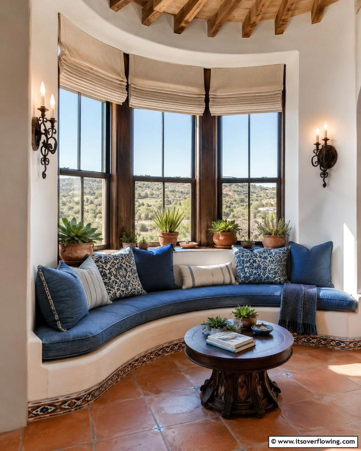 Rounded Bay Windows for a Cozy Nook - 20 Spanish Style Windows to Enhance Your Home’s Charm