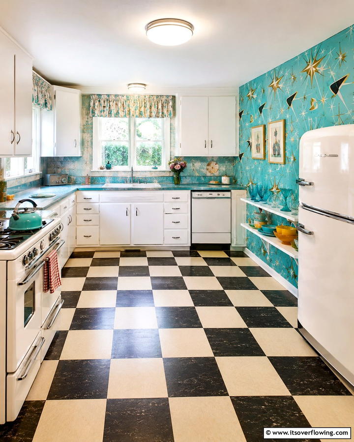 Rounded Cabinet Corners - 25 1950s Kitchen Ideas for a Retro Home Makeover