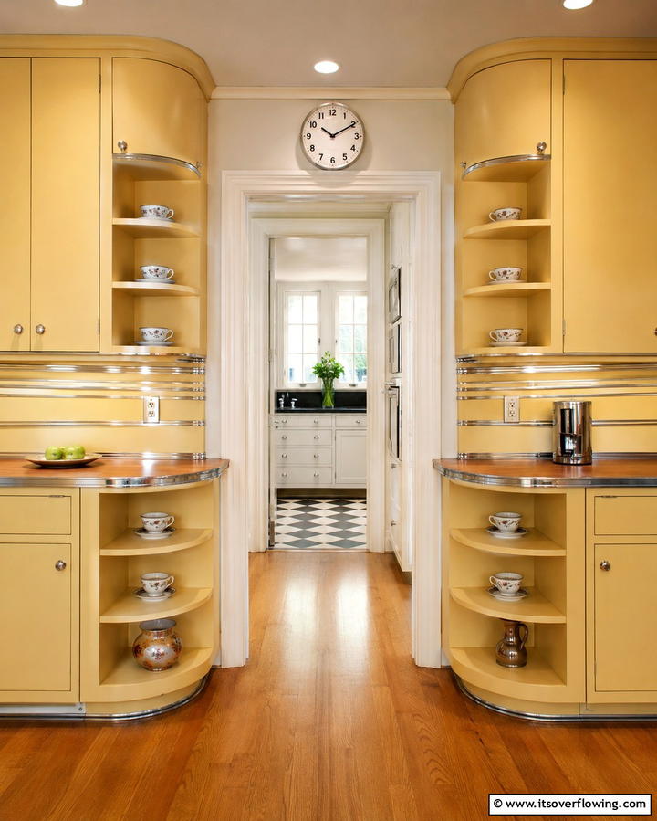 Rounded Corner Cabinets - 30 Vintage 1930s-1940s Kitchen Design Ideas & Inspiration