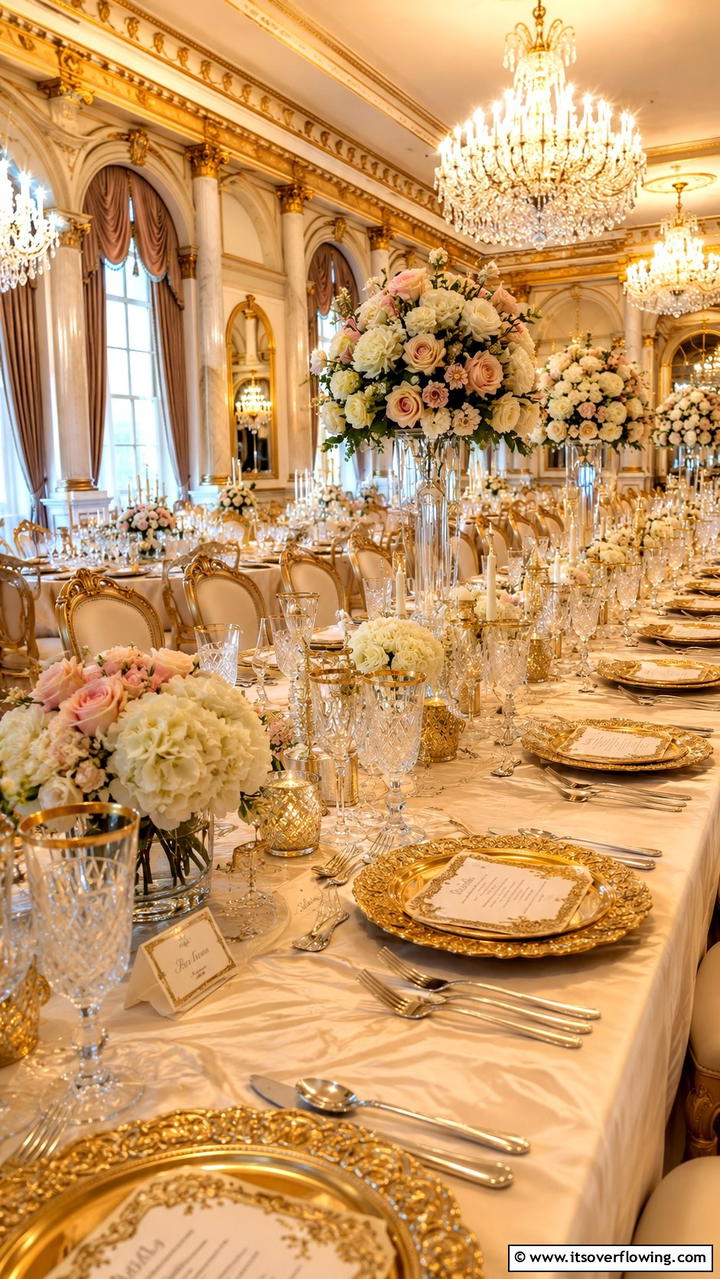 Royal Banquet Table Settings - 30 Bridgerton Wedding Ideas for Regency-Inspired Celebrations