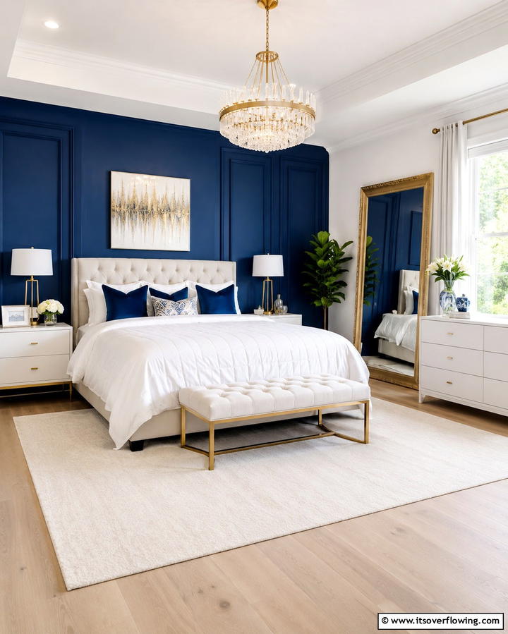 Royal Blue Accent Wall - 25 Royal Blue Bedroom Ideas for a Regal Retreat