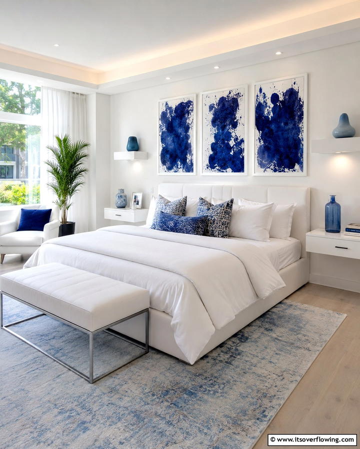 Royal Blue Art Pieces - 25 Royal Blue Bedroom Ideas for a Regal Retreat
