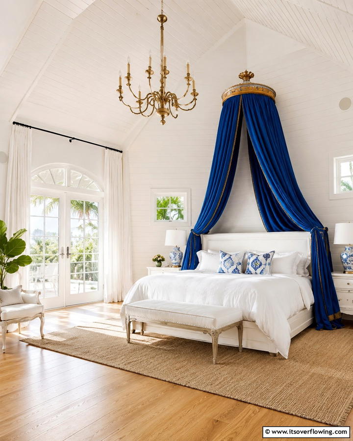 Royal Blue Bed Canopy - 25 Royal Blue Bedroom Ideas for a Regal Retreat