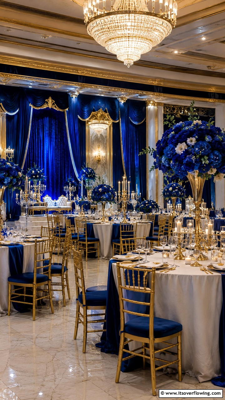 Royal Blue Grandeur - 30 Blue Wedding Theme Ideas for Serene Celebrations