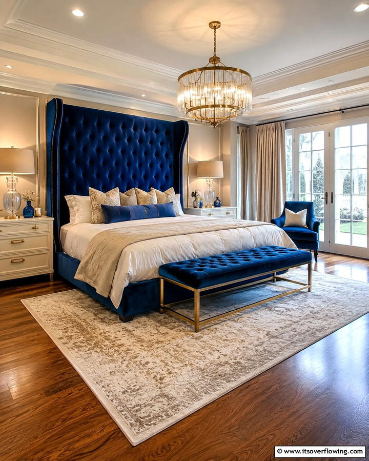 Royal Blue Headboard - 25 Royal Blue Bedroom Ideas for a Regal Retreat