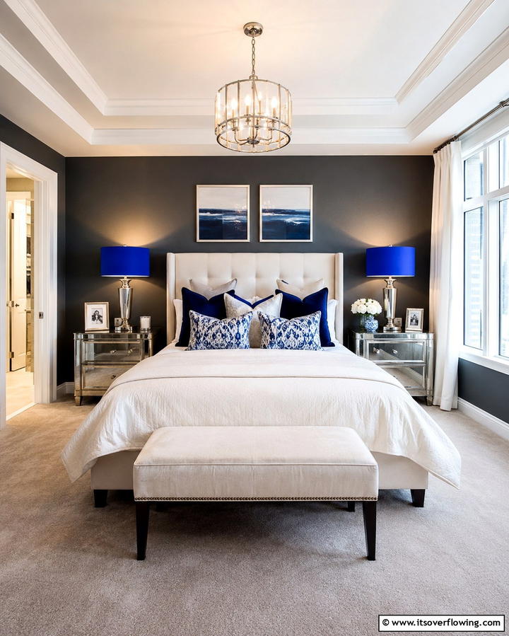 Royal Blue Lampshades - 25 Royal Blue Bedroom Ideas for a Regal Retreat
