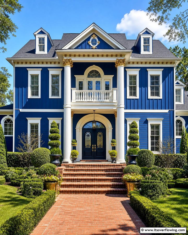 Royal Blue Majesty - 20 Midnight Blue and Dark Blue House Siding Colors