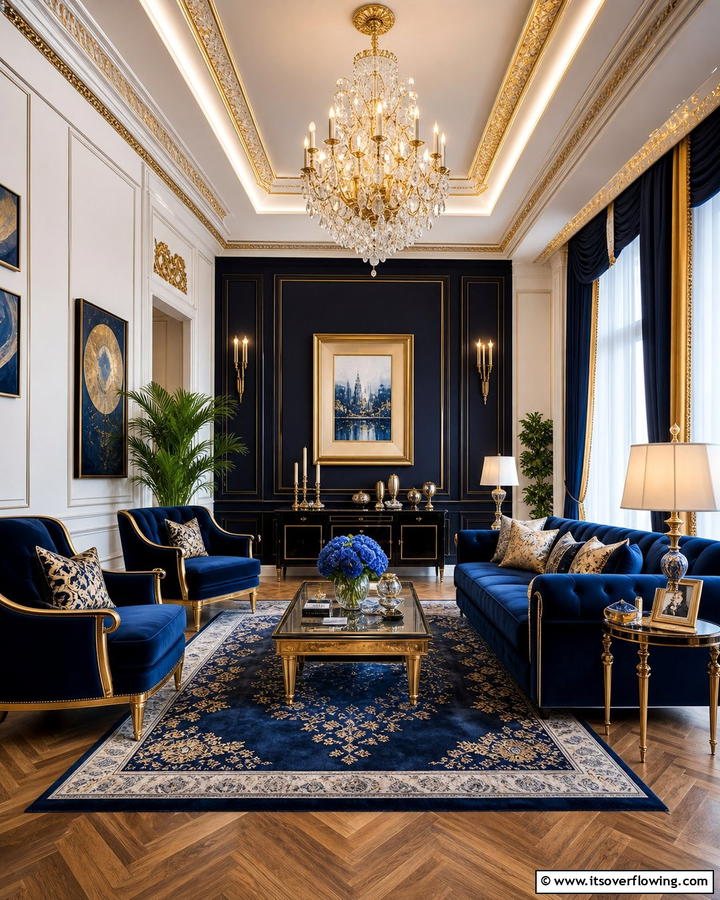 Royal Blue Sophistication - 21 Refreshing Blue Living Room Ideas for Vibrant Spaces
