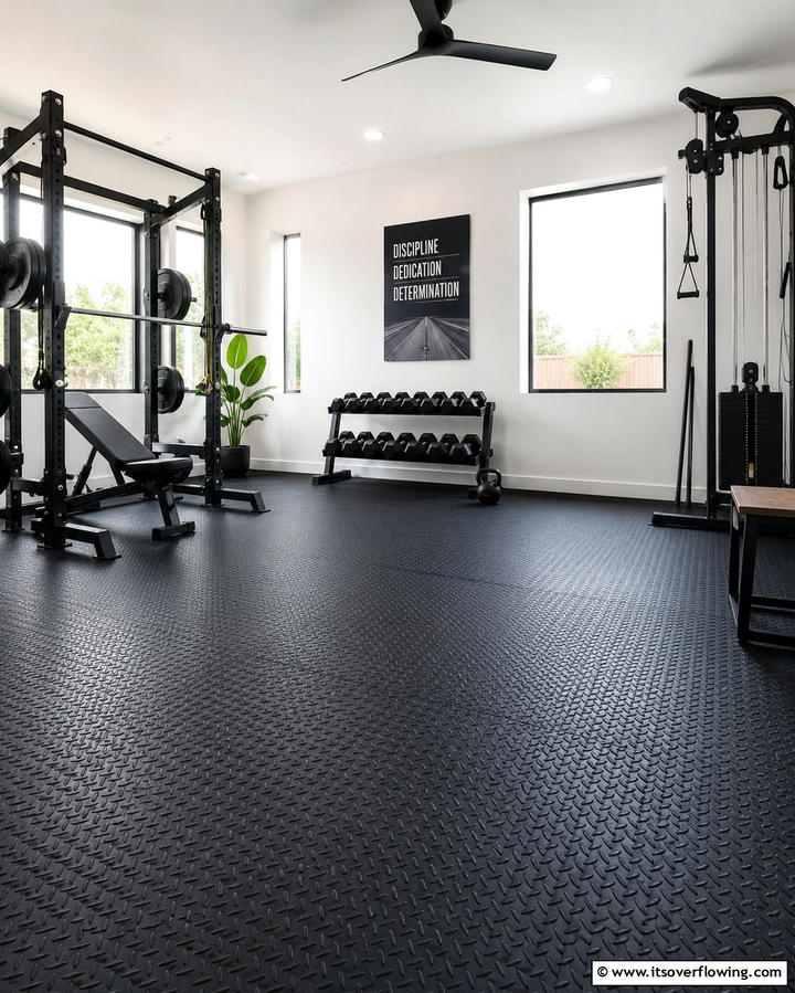 Rubber Flooring - 25 Garage Flooring Ideas for Durability and Style