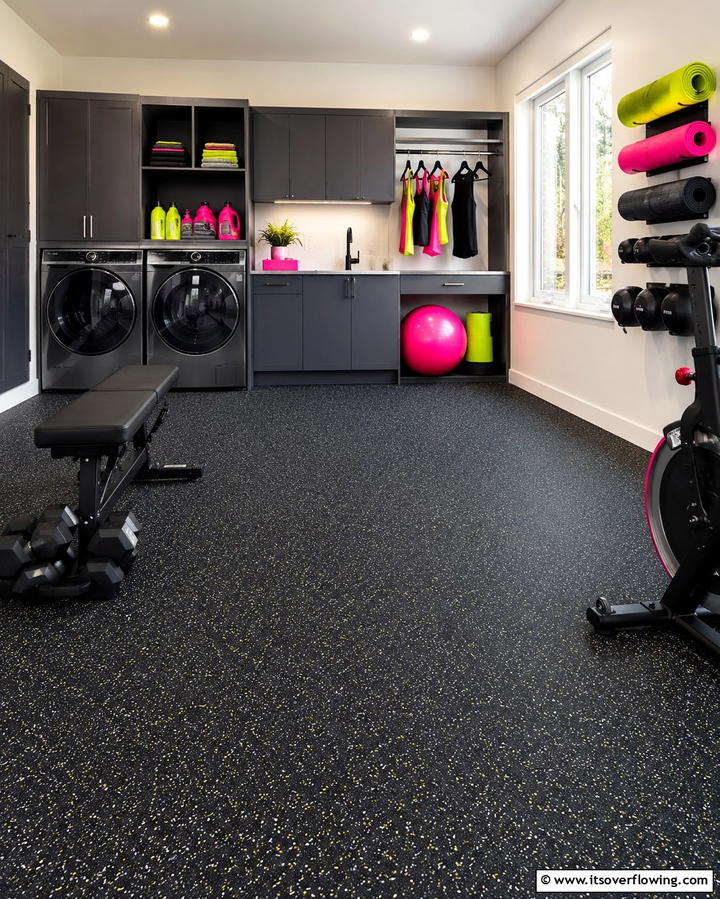 Rubber Flooring - 25 Laundry Room Floor Ideas for a Functional Space