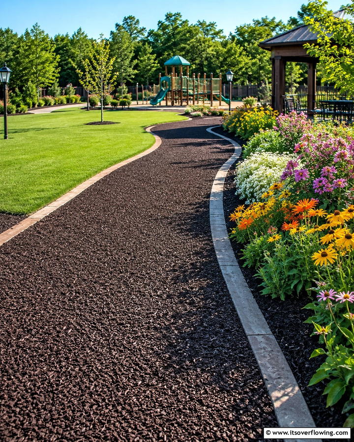 Rubber Mulch Pathway - 25 Mulch Pathway Ideas for a Beautiful Garden
