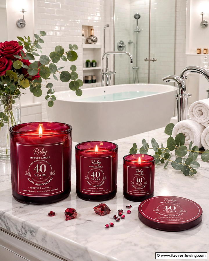 Ruby Infused Candle Set - 25 40th Wedding Anniversary Gift Ideas They’ll Love
