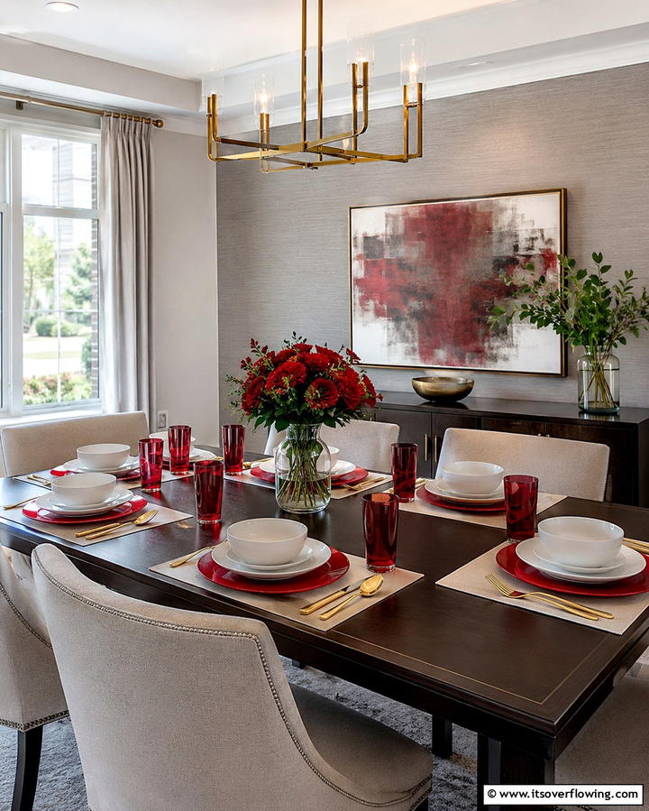 Ruby Red Tableware - 30 Red Wedding Theme Ideas for Bold and Romantic Celebrations