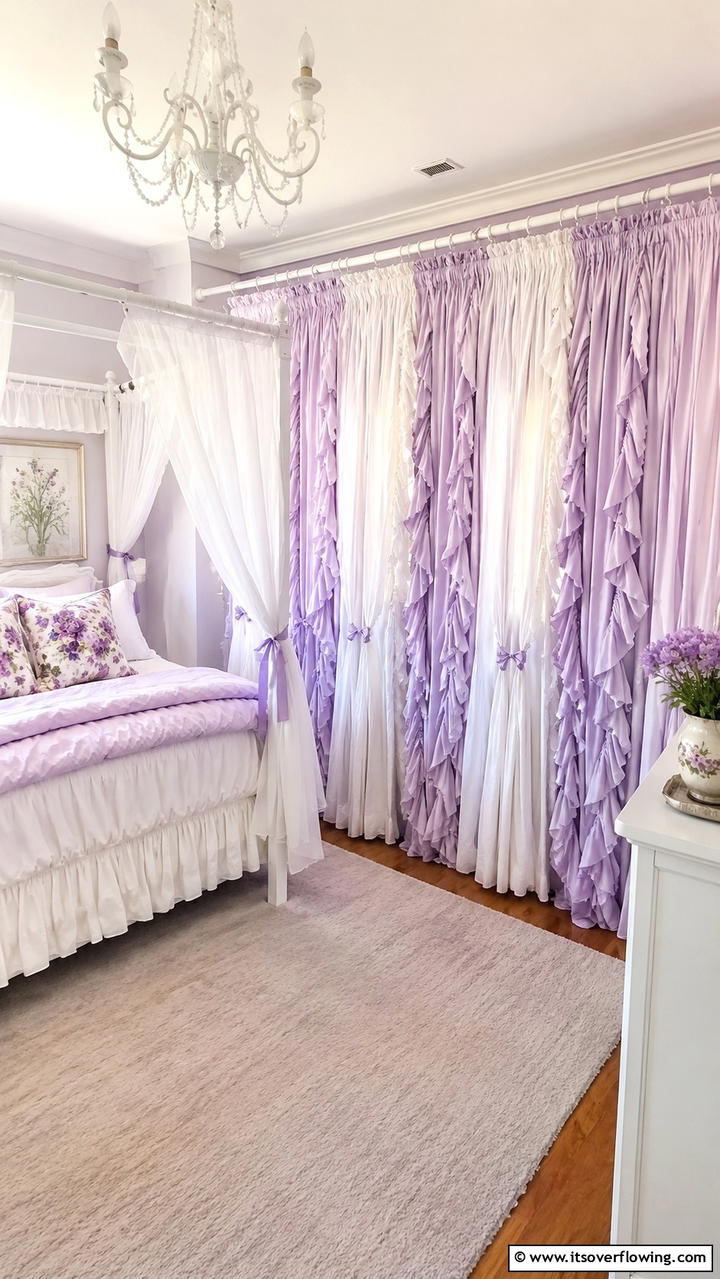 Ruffled Curtain Panels - 30 Closet Curtain Ideas for Stylish and Practical Storage
