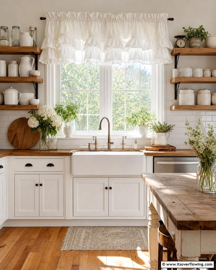 Ruffled Valance - 25 Kitchen Valance Ideas to Add Style and Privacy