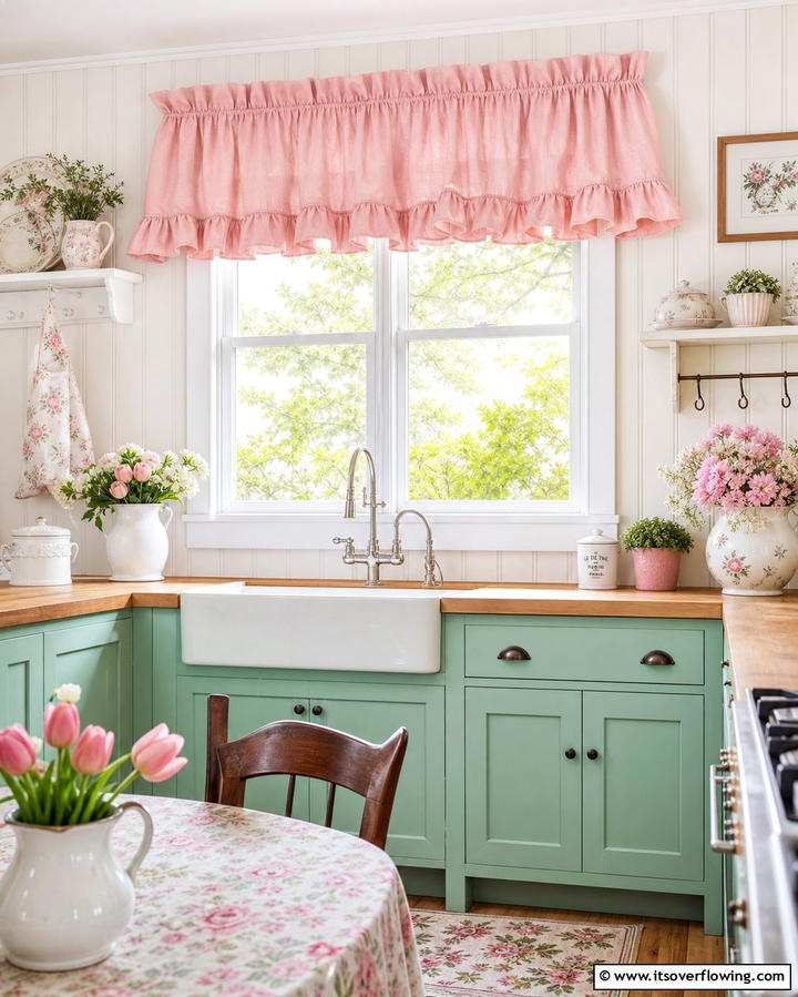 Ruffled Valances for Cottage Charm - 25 Kitchen Valance Ideas to Add Style and Privacy