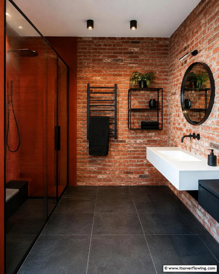 Rugged Brick Walls - 25 Masculine Bathroom Ideas for a Bold Look