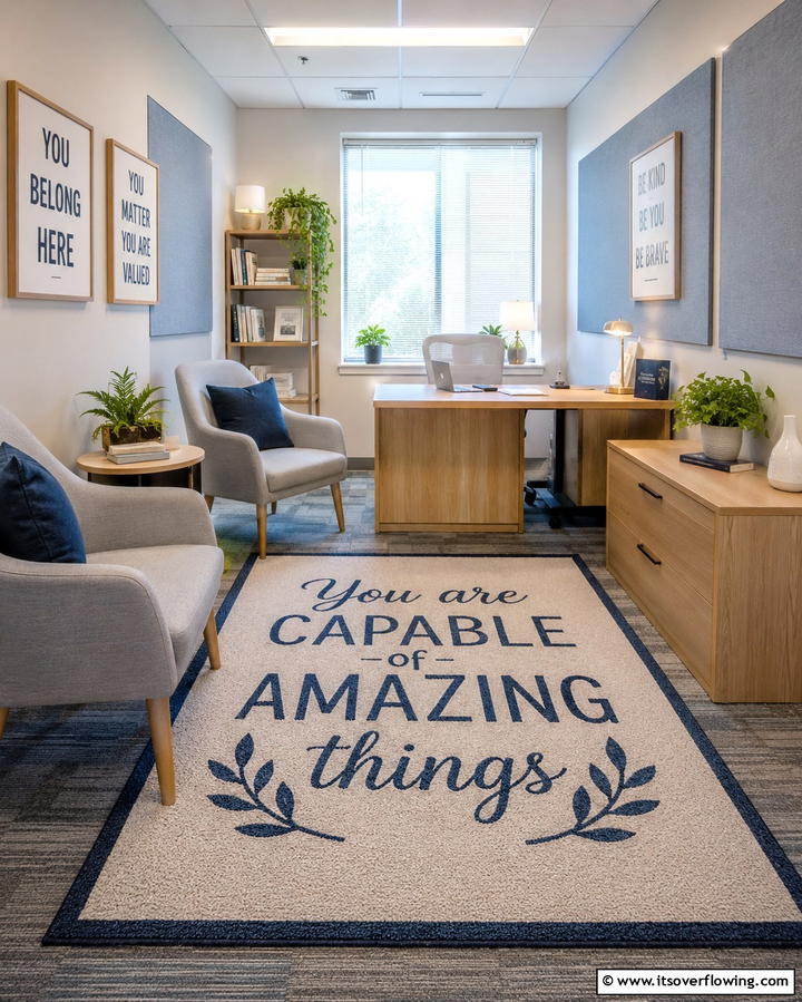 Rugs with Inspirational Quotes - 25 Office Rug Ideas to Transform Your Workspace
