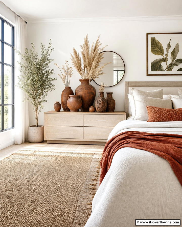 Rust Decorative Vases - 20 Rust Bedroom Ideas for a Cozy and Inviting Space