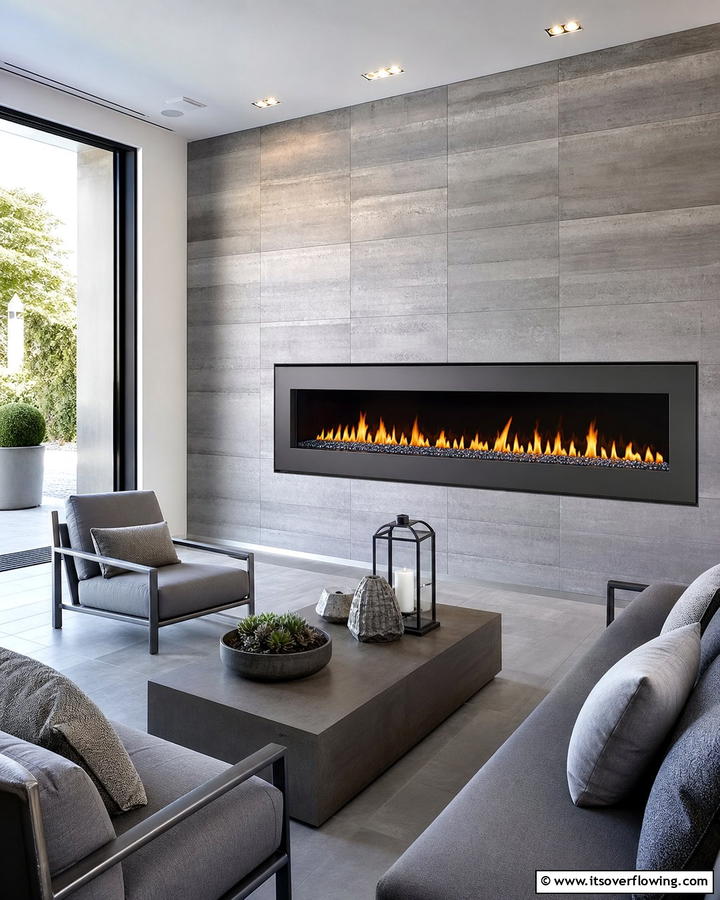 Rust Resistant Linear Fireplace - 30 Linear Fireplace Ideas for Modern Home Heating