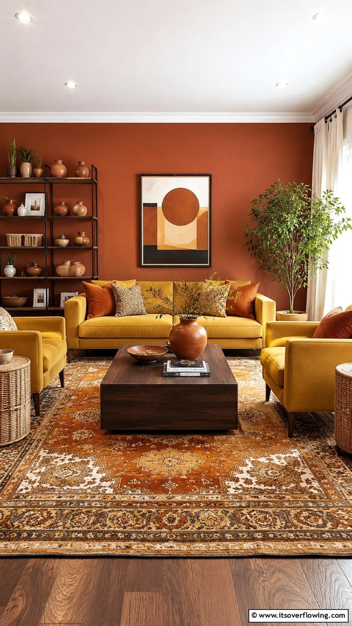 Rust and Muted Mustard - 21 Two Colour Combinations for a Vibrant Living Room