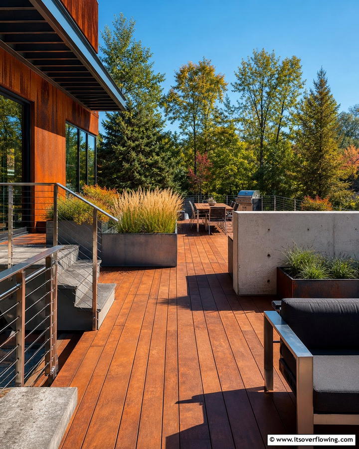 Rust and Steel - 30 Two-Tone Deck Color Schemes for Dynamic Outdoor Spaces