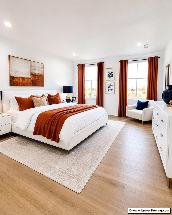 Rust and White Color Palette - 20 Rust Bedroom Ideas for a Cozy and Inviting Space