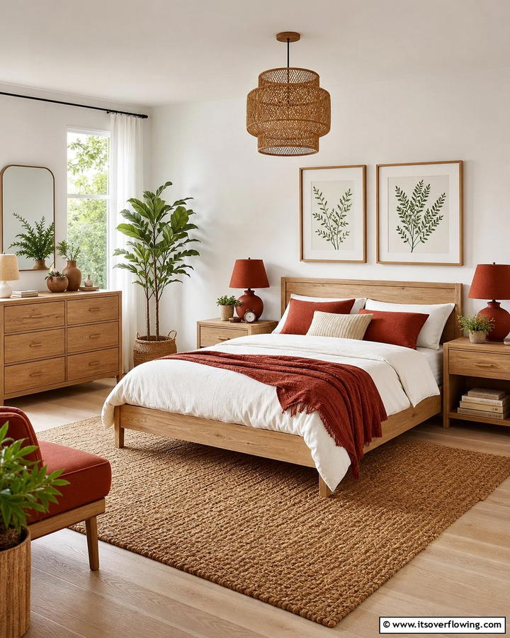 Rust and Wood Furniture Pairings - 20 Rust Bedroom Ideas for a Cozy and Inviting Space