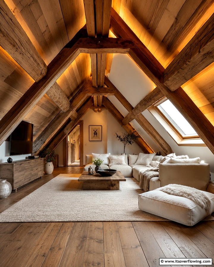 Rustic Attic Ambience - 30 Aesthetic Room Ideas With LED Lights for Vibes
