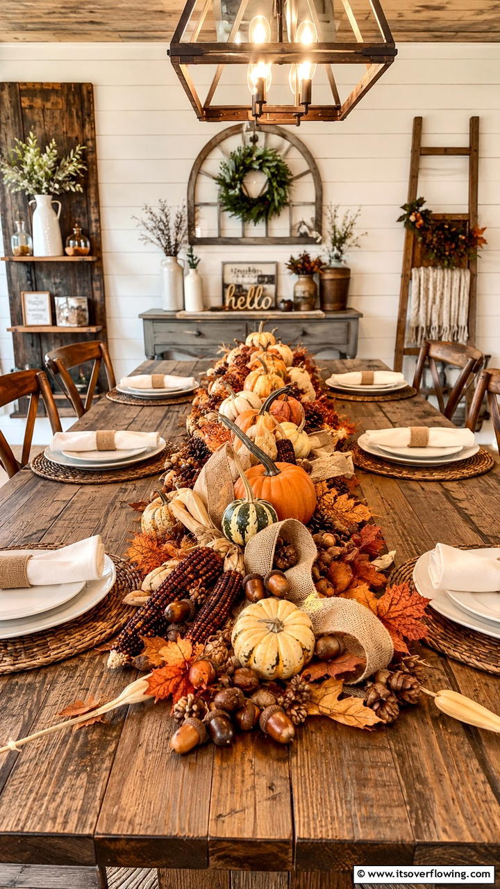 Rustic Autumn Harvest Display - 21 Stunning Thanksgiving Centerpiece Ideas for Your Table