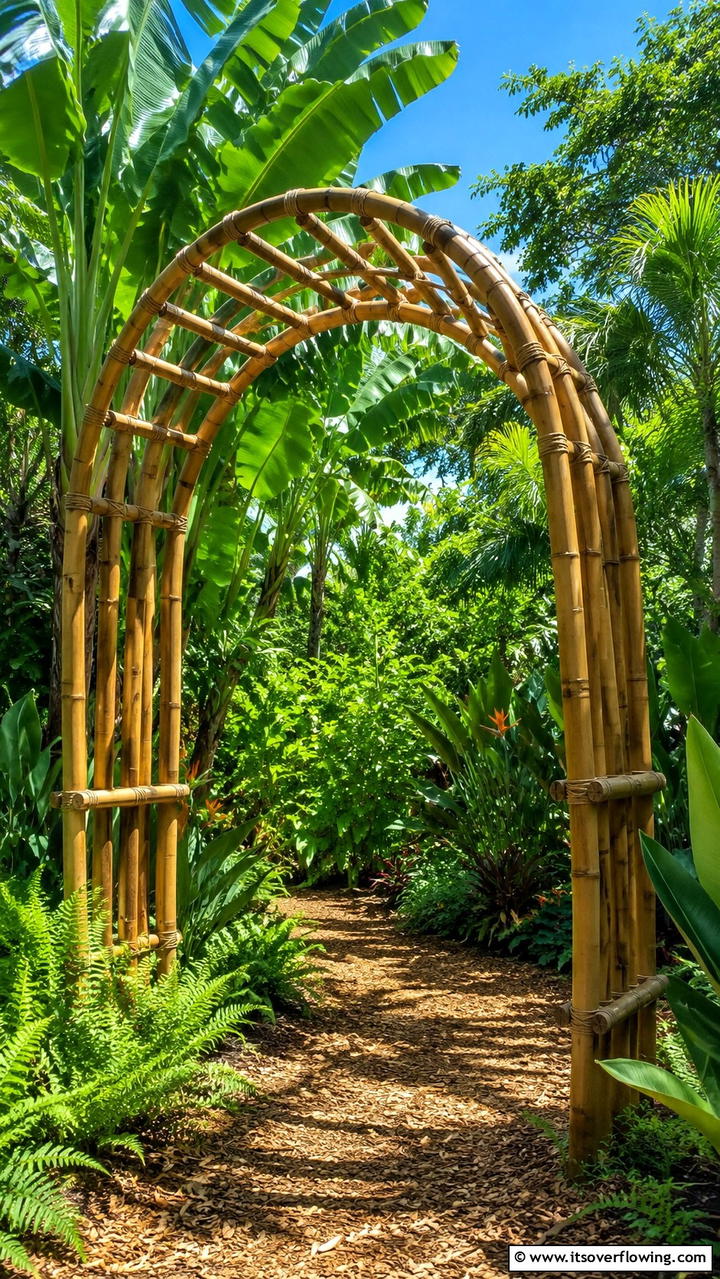 Rustic Bamboo Garden Arch - 30 Garden Arch Ideas for Enchanting Outdoor Spaces