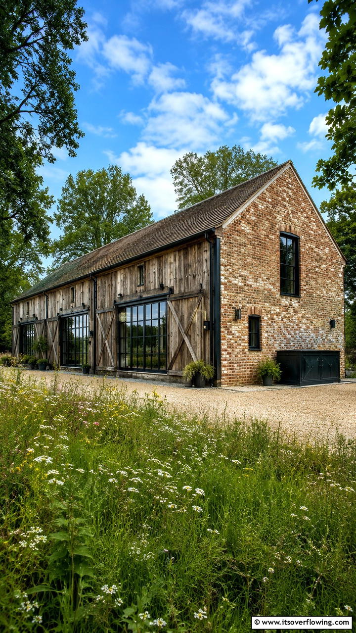 Rustic Barn Conversion with Black Windows - 30 Modern House Designs With Black Windows Inspiration