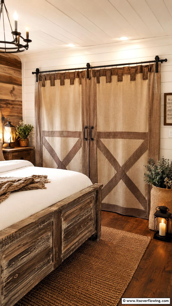 Rustic Barn Door Style - 30 Closet Curtain Ideas for Stylish and Practical Storage