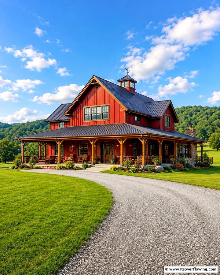 Rustic Barn Red - 25 Red Home Exterior Ideas to Boost Curb Appeal