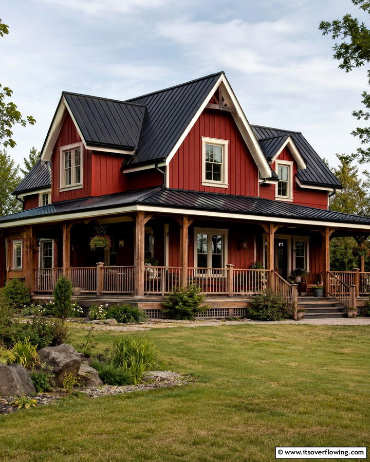 Rustic Barn Red - 25 Trending House Siding Colors for Curb Appeal