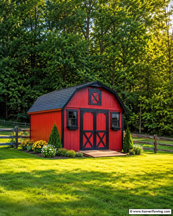 Rustic Barn Red Charm - 25 Shed Color Ideas to Brighten Your Outdoor Space