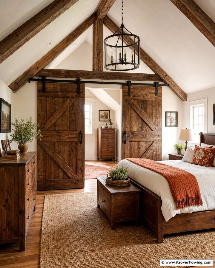 Rustic Barn Style Doors - 25 Attic Bedroom Ideas to Transform Your Space