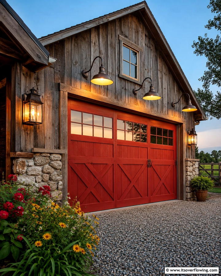 Rustic Barn Style Lights - 25 Exterior Garage Lighting Ideas to Illuminate Your Home