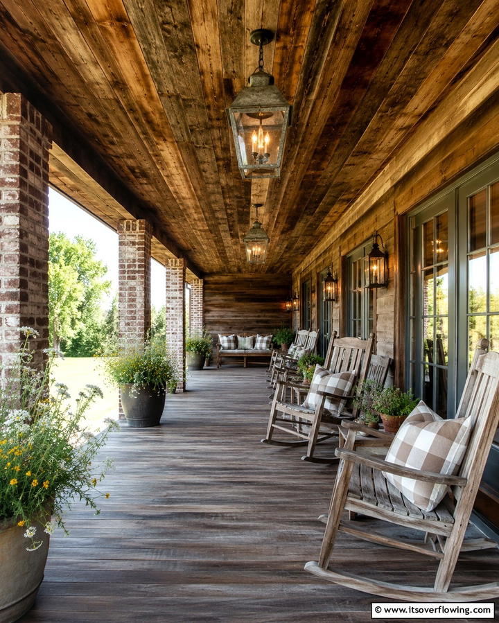 Rustic Barn Style - 30 Porch Ceiling Ideas to Refresh Your Outdoor Entryway