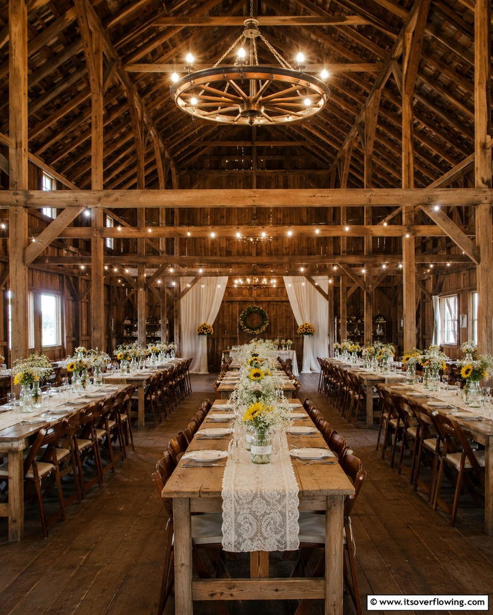 Rustic Barn Venue Charm - 25 Western Wedding Ideas for a Rustic Celebration