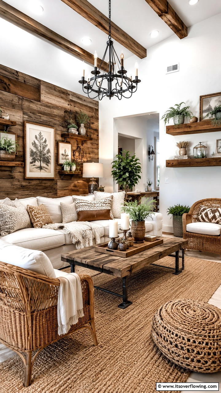 Rustic Barn Wood Accents - 30 Boho Farmhouse Decor Ideas for Eclectic Charm