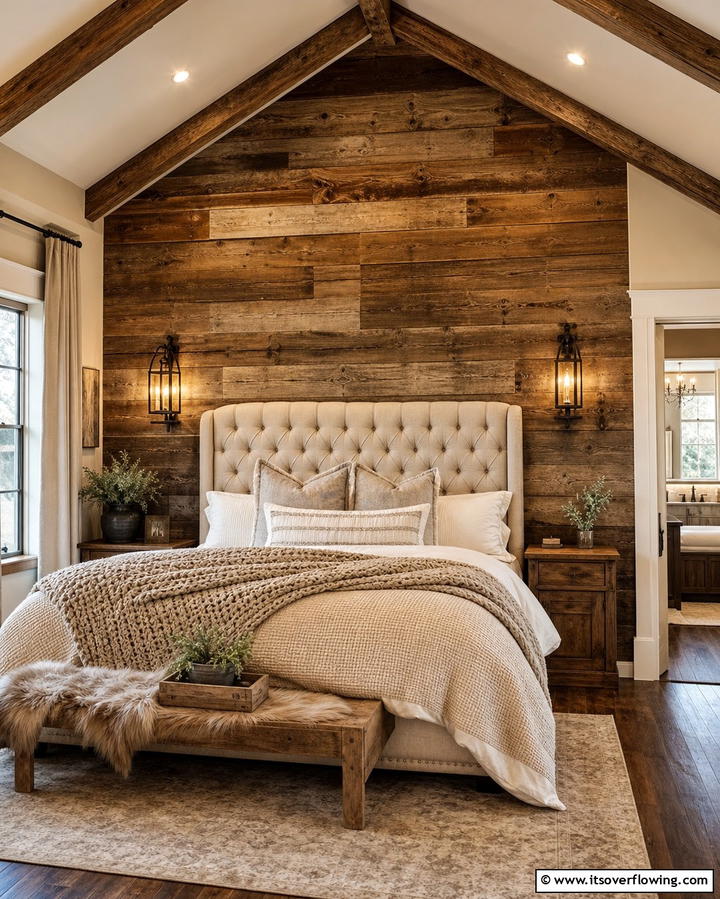 Rustic Barnwood Accent WallOne - 25 Wood Trim Accent Wall Ideas for a Warm Touch