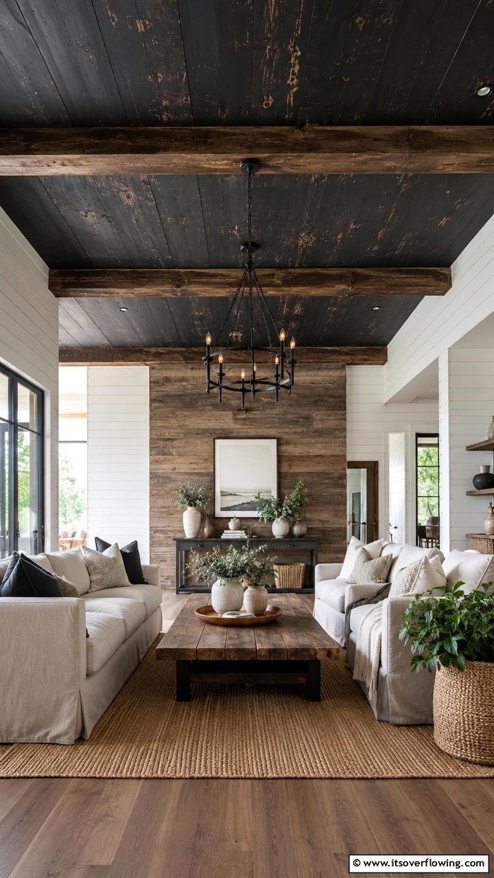Rustic Black Finishes - 30 Black Ceiling Ideas to Add Depth and Drama Above