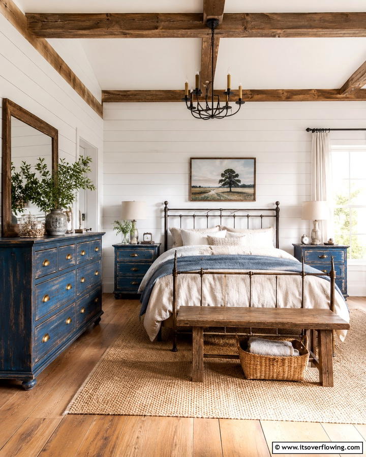 Rustic Blue Furniture - 25 Moody Blue Bedroom Ideas for a Relaxing Space