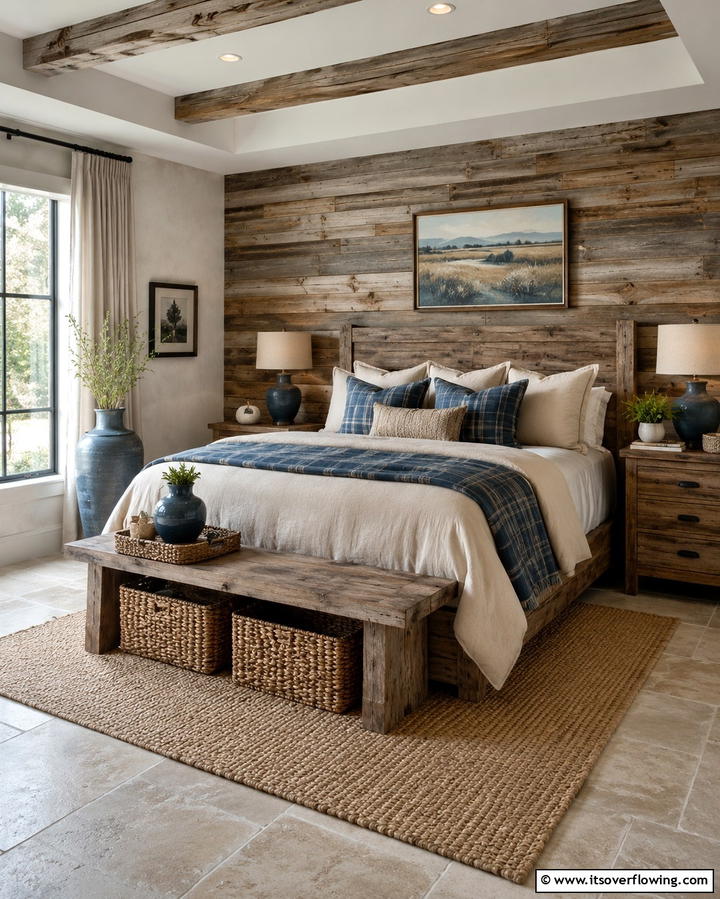 Rustic Blue and Beige Bedroom - 25 Blue and Beige Bedroom Ideas for a Calming Space