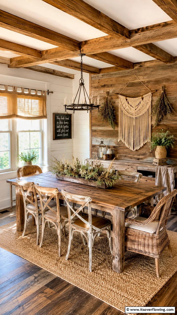Rustic Bohemian Warmth - 30 Boho Dining Room Ideas for Eclectic, Free-Spirited Style