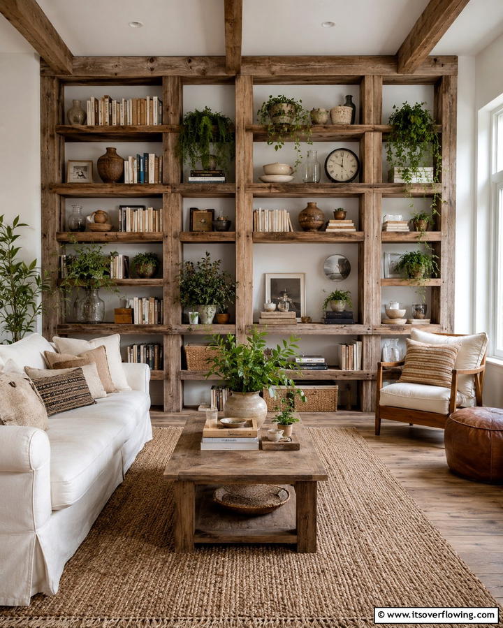 Rustic Bookshelf Display Ideas - 30 Small Rustic Living Room Ideas for Cozy Charm