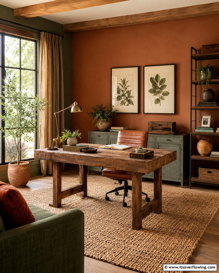 Rustic Bookshelf Display - 30 Rustic Home Office Ideas for a Cozy Workspace
